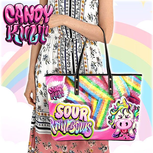 Unicorn Sour Rainbows Candy Kult Large Tote Bag Candy Kult Bag Candy handbag Candy Cult - Candy Kult Land - Wishbone - Boo Kitty - Panku - Frosti - Toxic Kitten - Hex - Heart - Cult Candy - Ca
