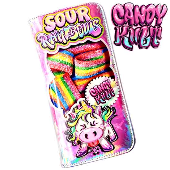 Unicorn Sour Rainbows Candy Kult Long Line Wallet Candy Kult Candy Cult - Candy Kult Land - Wishbone - Boo Kitty - Panku - Frosti - Toxic Kitten - Hex - Heart - Cult Candy - Ca