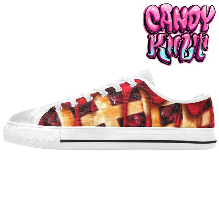 Oh My Cherry Pie White Women's Low Canvas Shoes - Candy Kult - Candy Cult - Candy Kult Land - Wishbone - Boo Kitty - Panku - Frosti - Toxic Kitten - Hex-Heart - Cult Candy - Cake High Heels - [product_vendor}