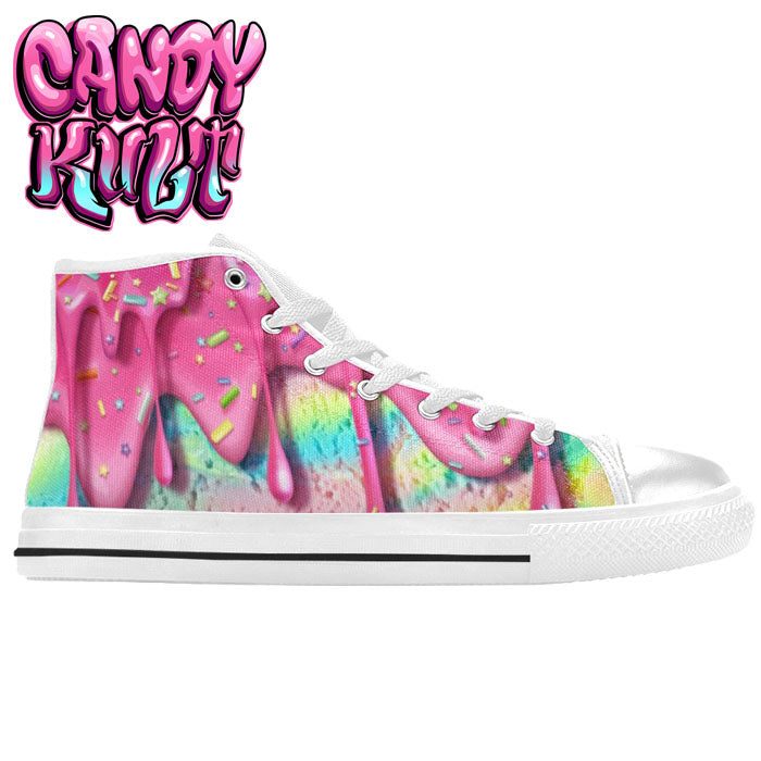 Rainbow Unicorn Ice Cream White Men’s High Top Canvas Shoes - Candy Kult - Candy Cult - Candy Kult Land - Wishbone - Boo Kitty - Panku - Frosti - Toxic Kitten - Hex-Heart - Cult Candy - Cake High Heels - [product_vendor}