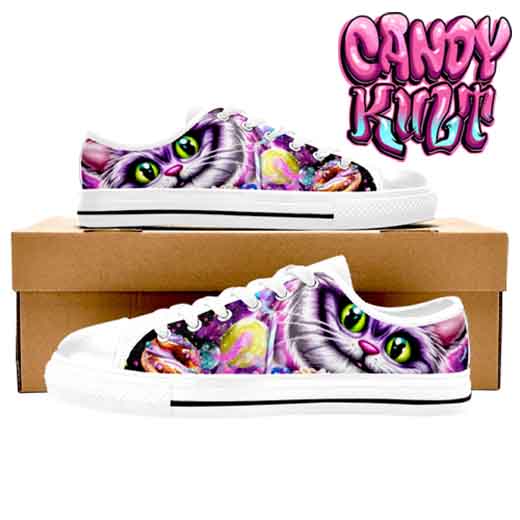 Cheshire Cat Tea Party White Women's Low Canvas Shoes - Candy Kult - Candy Cult - Candy Kult Land - Wishbone - Boo Kitty - Panku - Frosti - Toxic Kitten - Hex-Heart - Cult Candy - Cake High Heels - [product_vendor}