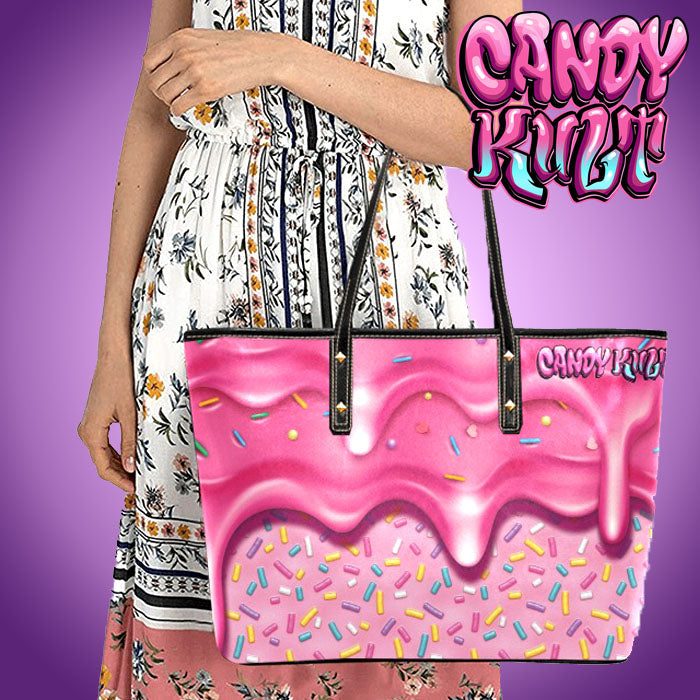 Sprinkles Please Strawberry Candy Kult Large Tote Bag - Candy Kult - Candy Cult - Candy Kult Land - Wishbone - Boo Kitty - Panku - Frosti - Toxic Kitten - Hex-Heart - Cult Candy - Cake High Heels - [product_vendor}