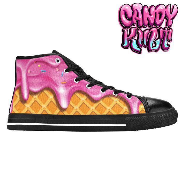 Strawberry Ice Cream Men’s High Top Canvas Shoes - Candy Kult - Candy Cult - Candy Kult Land - Wishbone - Boo Kitty - Panku - Frosti - Toxic Kitten - Hex-Heart - Cult Candy - Cake High Heels - [product_vendor}