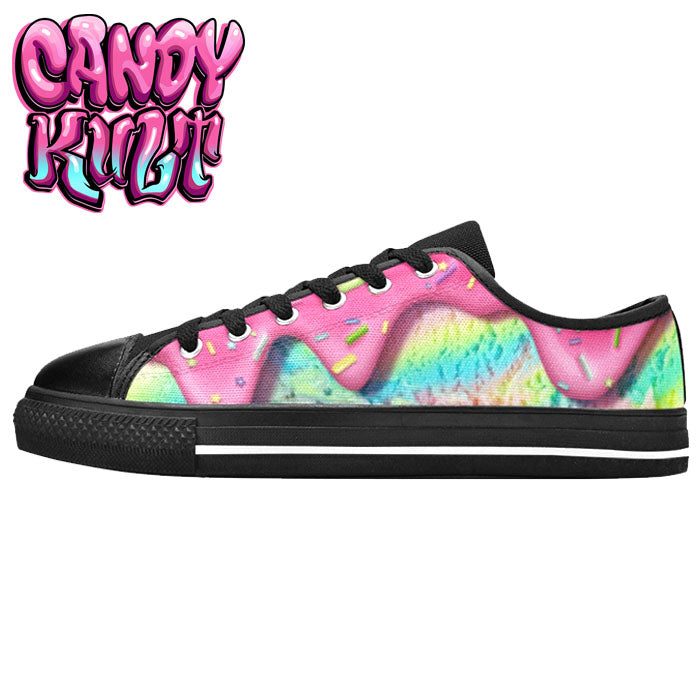 Rainbow Unicorn Ice Cream Women's Low Canvas Shoes - Candy Kult - Candy Cult - Candy Kult Land - Wishbone - Boo Kitty - Panku - Frosti - Toxic Kitten - Hex-Heart - Cult Candy - Cake High Heels - [product_vendor}