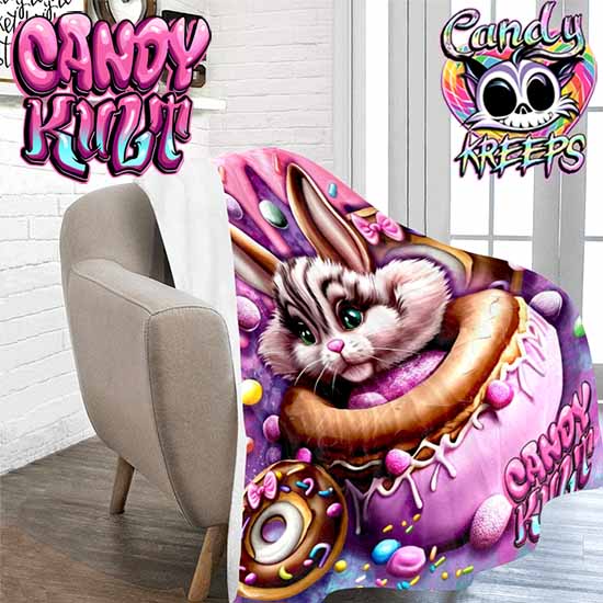 Sugar The Donut Bunny Candy Kreeps Micro Fleece Blanket - Candy Kult - Candy Cult - Candy Kult Land - Wishbone - Boo Kitty - Panku - Frosti - Toxic Kitten - Hex-Heart - Cult Candy - Cake High Heels - [product_vendor}
