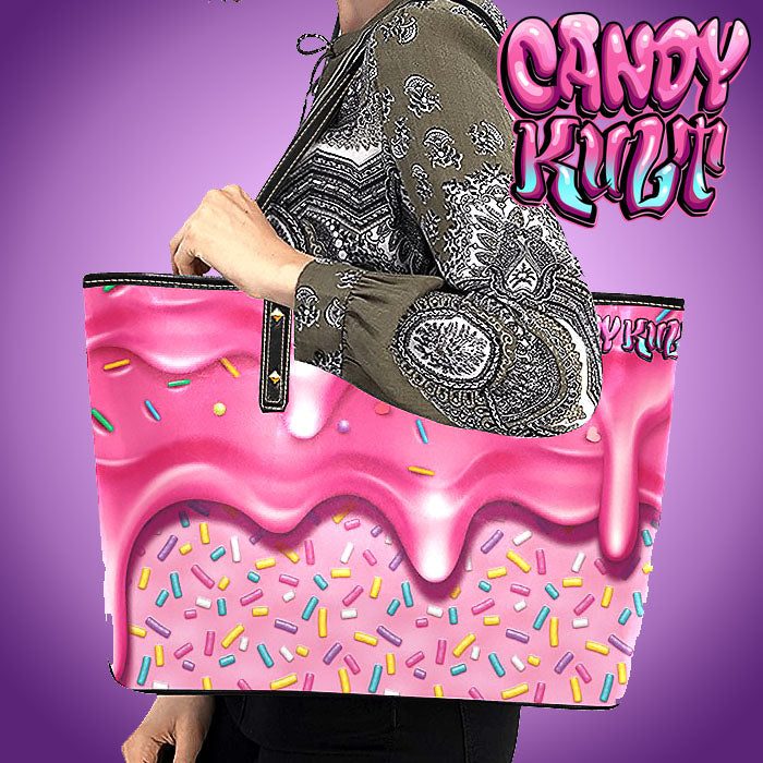 Sprinkles Please Strawberry Candy Kult Large Tote Bag - Candy Kult - Candy Cult - Candy Kult Land - Wishbone - Boo Kitty - Panku - Frosti - Toxic Kitten - Hex-Heart - Cult Candy - Cake High Heels - [product_vendor}