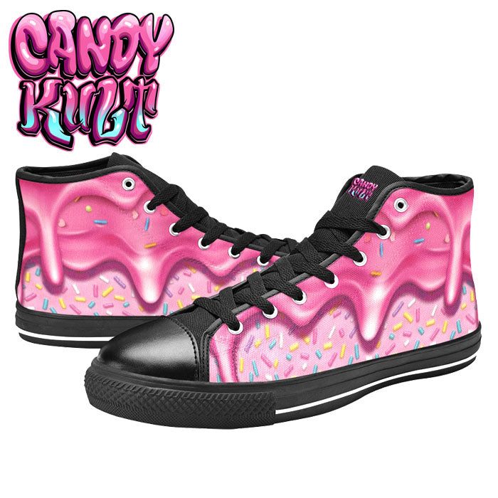 Sprinkles Please Strawberry Men’s High Top Canvas Shoes - Candy Kult - Candy Cult - Candy Kult Land - Wishbone - Boo Kitty - Panku - Frosti - Toxic Kitten - Hex-Heart - Cult Candy - Cake High Heels - [product_vendor}