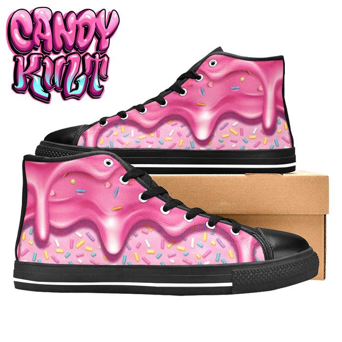Sprinkles Please Strawberry Women's High Top Canvas Shoes - Candy Kult - Candy Cult - Candy Kult Land - Wishbone - Boo Kitty - Panku - Frosti - Toxic Kitten - Hex-Heart - Cult Candy - Cake High Heels - [product_vendor}