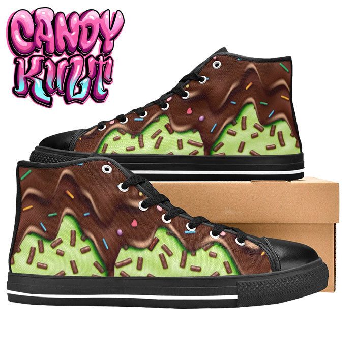 Sprinkles Please Choc Mint Women's High Top Canvas Shoes - Candy Kult - Candy Cult - Candy Kult Land - Wishbone - Boo Kitty - Panku - Frosti - Toxic Kitten - Hex-Heart - Cult Candy - Cake High Heels - [product_vendor}