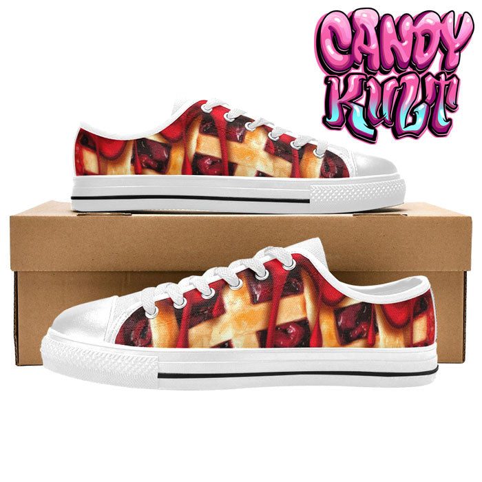 Oh My Cherry Pie White Women's Low Canvas Shoes - Candy Kult - Candy Cult - Candy Kult Land - Wishbone - Boo Kitty - Panku - Frosti - Toxic Kitten - Hex-Heart - Cult Candy - Cake High Heels - [product_vendor}