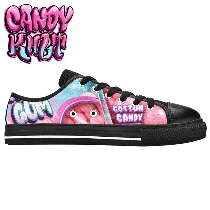 Cotton Candy Bubble Gum Women's Low Canvas Shoes - Candy Kult - Candy Cult - Candy Kult Land - Wishbone - Boo Kitty - Panku - Frosti - Toxic Kitten - Hex-Heart - Cult Candy - Cake High Heels - [product_vendor}