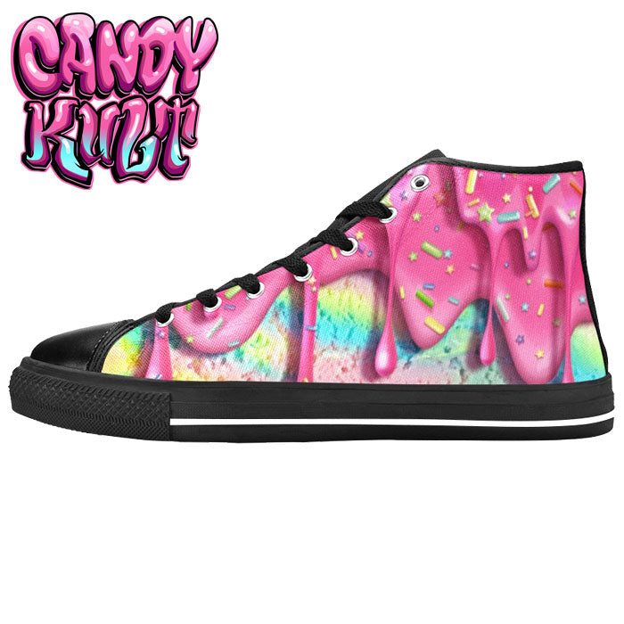 Rainbow Unicorn Ice Cream Men’s High Top Canvas Shoes - Candy Kult - Candy Cult - Candy Kult Land - Wishbone - Boo Kitty - Panku - Frosti - Toxic Kitten - Hex-Heart - Cult Candy - Cake High Heels - [product_vendor}