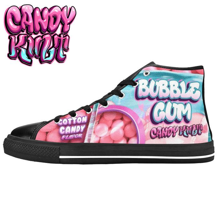 Cotton Candy Bubble Gum Women's High Top Canvas Shoes - Candy Kult - Candy Cult - Candy Kult Land - Wishbone - Boo Kitty - Panku - Frosti - Toxic Kitten - Hex-Heart - Cult Candy - Cake High Heels - [product_vendor}