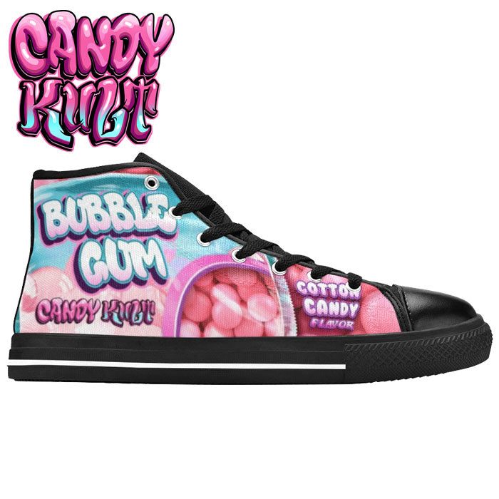 Cotton Candy Bubble Gum Men’s High Top Canvas Shoes - Candy Kult - Candy Cult - Candy Kult Land - Wishbone - Boo Kitty - Panku - Frosti - Toxic Kitten - Hex-Heart - Cult Candy - Cake High Heels - [product_vendor}