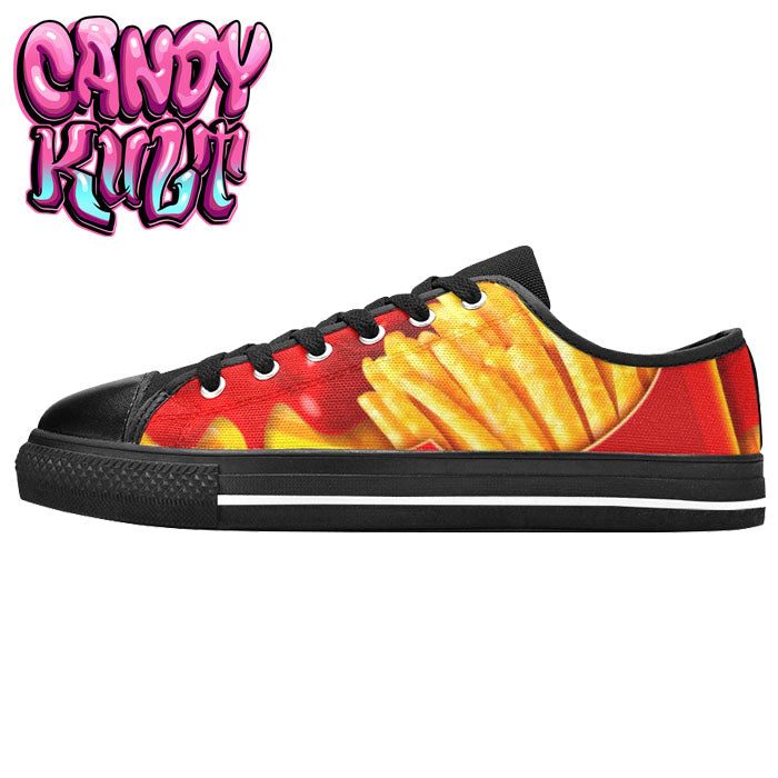 Want Fries With That? Women's Low Canvas Shoes - Candy Kult - Candy Cult - Candy Kult Land - Wishbone - Boo Kitty - Panku - Frosti - Toxic Kitten - Hex-Heart - Cult Candy - Cake High Heels - [product_vendor}
