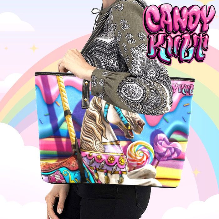 Take Me To Coney Island Candy Kult Large Tote Bag - Candy Kult - Candy Cult - Candy Kult Land - Wishbone - Boo Kitty - Panku - Frosti - Toxic Kitten - Hex-Heart - Cult Candy - Cake High Heels - [product_vendor}