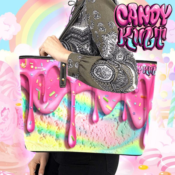 Rainbow Unicorn Ice Cream Candy Kult Large Tote Bag - Candy Kult - Candy Cult - Candy Kult Land - Wishbone - Boo Kitty - Panku - Frosti - Toxic Kitten - Hex-Heart - Cult Candy - Cake High Heels - [product_vendor}