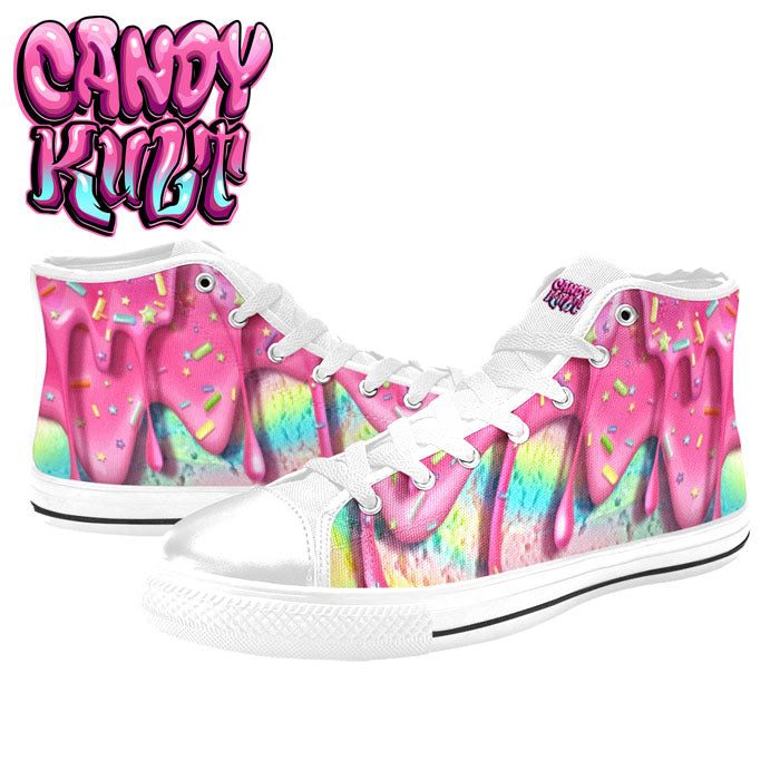 Rainbow Unicorn Ice Cream White Men’s High Top Canvas Shoes - Candy Kult - Candy Cult - Candy Kult Land - Wishbone - Boo Kitty - Panku - Frosti - Toxic Kitten - Hex-Heart - Cult Candy - Cake High Heels - [product_vendor}