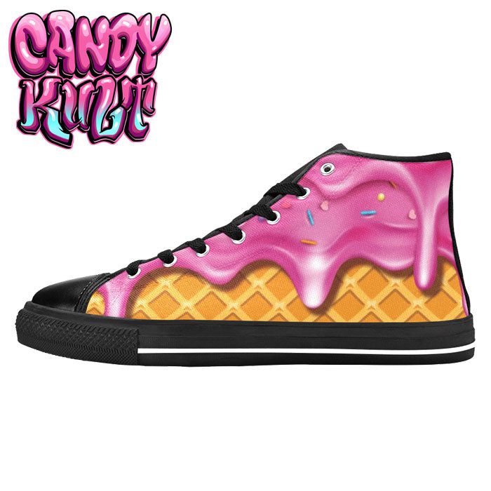 Strawberry Ice Cream Men’s High Top Canvas Shoes - Candy Kult - Candy Cult - Candy Kult Land - Wishbone - Boo Kitty - Panku - Frosti - Toxic Kitten - Hex-Heart - Cult Candy - Cake High Heels - [product_vendor}