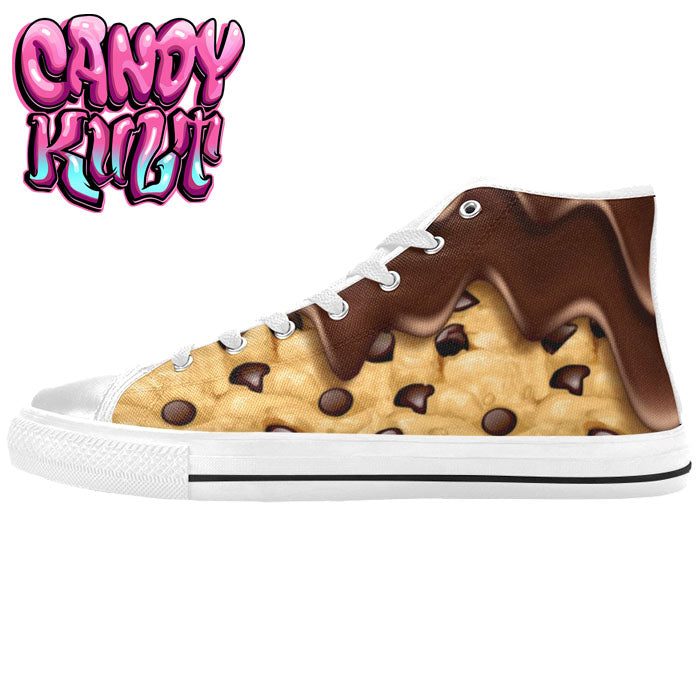 Chocolate Chip Cookie White Women's High Top Canvas Shoes - Candy Kult - Candy Cult - Candy Kult Land - Wishbone - Boo Kitty - Panku - Frosti - Toxic Kitten - Hex-Heart - Cult Candy - Cake High Heels - [product_vendor}