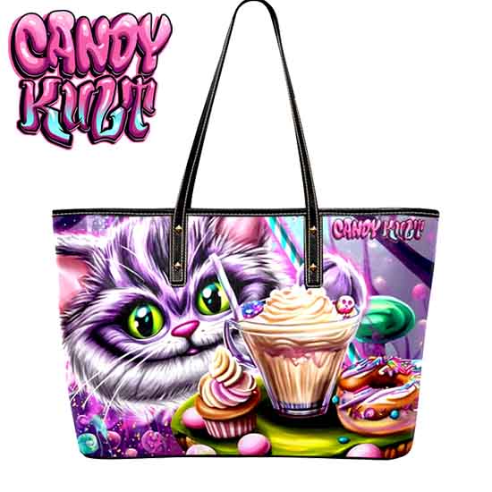 Cheshire Cat Tea Party Candy Kult Large Tote Bag - Candy Kult - Candy Cult - Candy Kult Land - Wishbone - Boo Kitty - Panku - Frosti - Toxic Kitten - Hex-Heart - Cult Candy - Cake High Heels - [product_vendor}