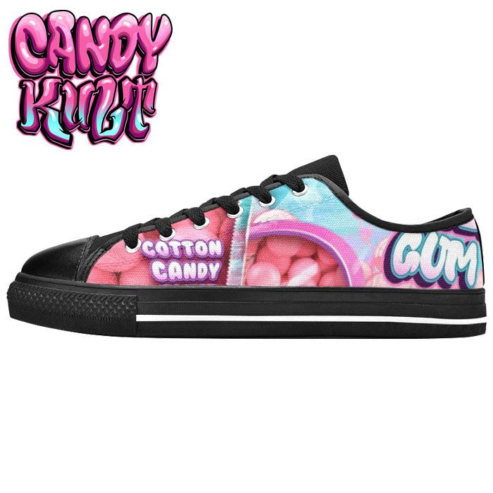 Cotton Candy Bubble Gum Women's Low Canvas Shoes - Candy Kult - Candy Cult - Candy Kult Land - Wishbone - Boo Kitty - Panku - Frosti - Toxic Kitten - Hex-Heart - Cult Candy - Cake High Heels - [product_vendor}