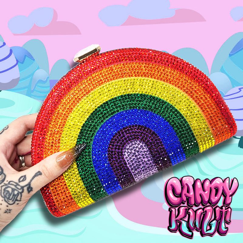 Over The Rainbow Crystalized Clutch Purse / Crossbody - Candy Kult - Candy Cult - Candy Kult Land - Wishbone - Boo Kitty - Panku - Frosti - Toxic Kitten - Hex-Heart - Cult Candy - Cake High Heels - [product_vendor}
