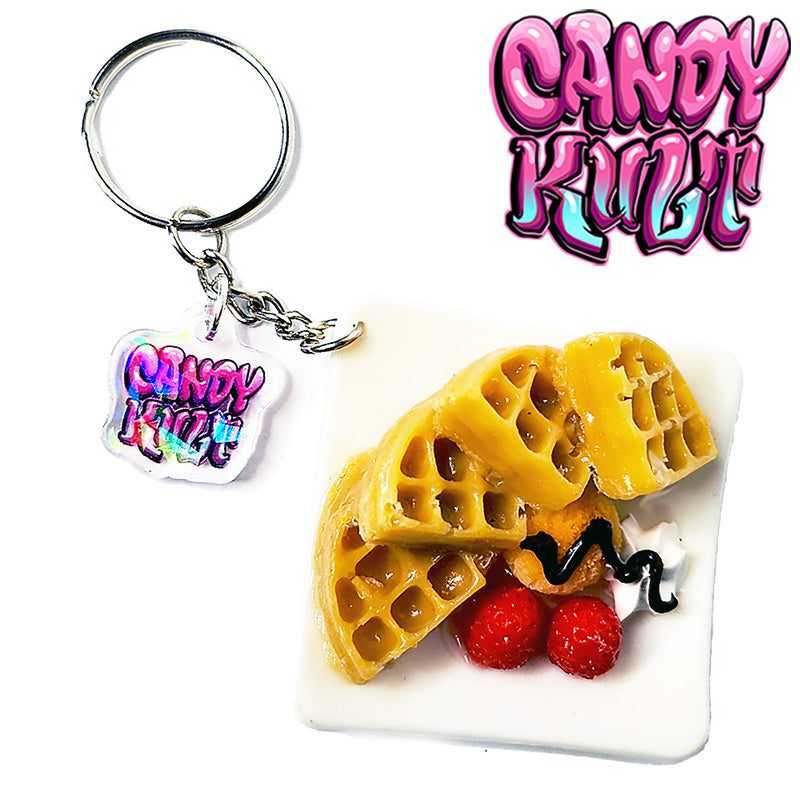 Waffle Plate With Berries & Cream Candy Kult Key Chain Candy Kult key chain key ring keychain Candy Cult - Candy Kult Land - Wishbone - Boo Kitty - Panku - Frosti - Toxic Kitten - Hex - Heart - Cult Candy - Ca
