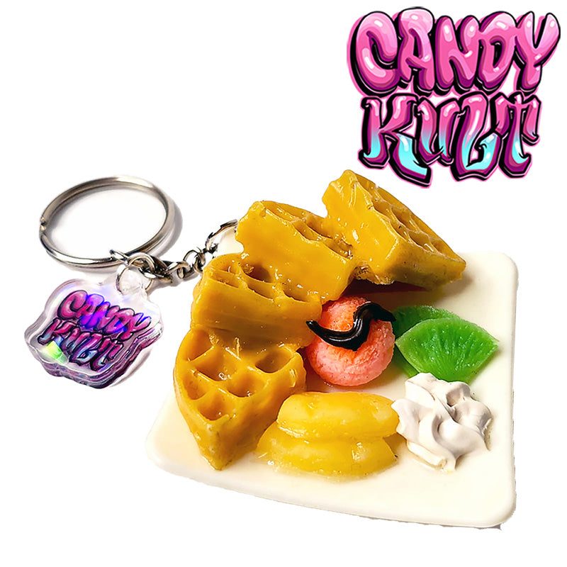 Waffle Plate With Tropical Fruit Candy Kult Key Chain Candy Kult key chain key ring keychain Candy Cult - Candy Kult Land - Wishbone - Boo Kitty - Panku - Frosti - Toxic Kitten - Hex - Heart - Cult Candy - Ca