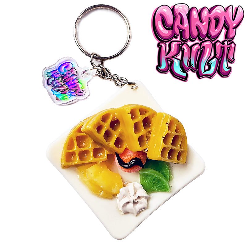 Waffle Plate With Tropical Fruit Candy Kult Key Chain Candy Kult key chain key ring keychain Candy Cult - Candy Kult Land - Wishbone - Boo Kitty - Panku - Frosti - Toxic Kitten - Hex - Heart - Cult Candy - Ca