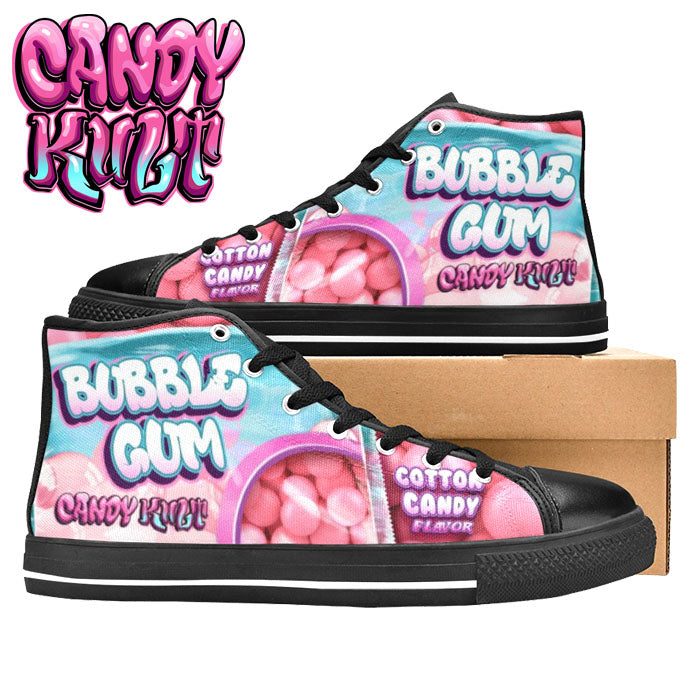 Cotton Candy Bubble Gum Women's High Top Canvas Shoes - Candy Kult - Candy Cult - Candy Kult Land - Wishbone - Boo Kitty - Panku - Frosti - Toxic Kitten - Hex-Heart - Cult Candy - Cake High Heels - [product_vendor}