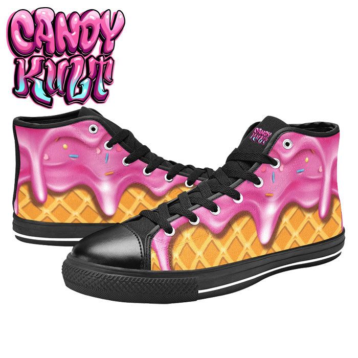 Strawberry Ice Cream Men’s High Top Canvas Shoes - Candy Kult - Candy Cult - Candy Kult Land - Wishbone - Boo Kitty - Panku - Frosti - Toxic Kitten - Hex-Heart - Cult Candy - Cake High Heels - [product_vendor}