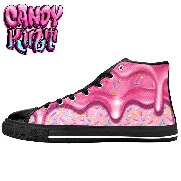 Sprinkles Please Strawberry Men’s High Top Canvas Shoes - Candy Kult - Candy Cult - Candy Kult Land - Wishbone - Boo Kitty - Panku - Frosti - Toxic Kitten - Hex-Heart - Cult Candy - Cake High Heels - [product_vendor}
