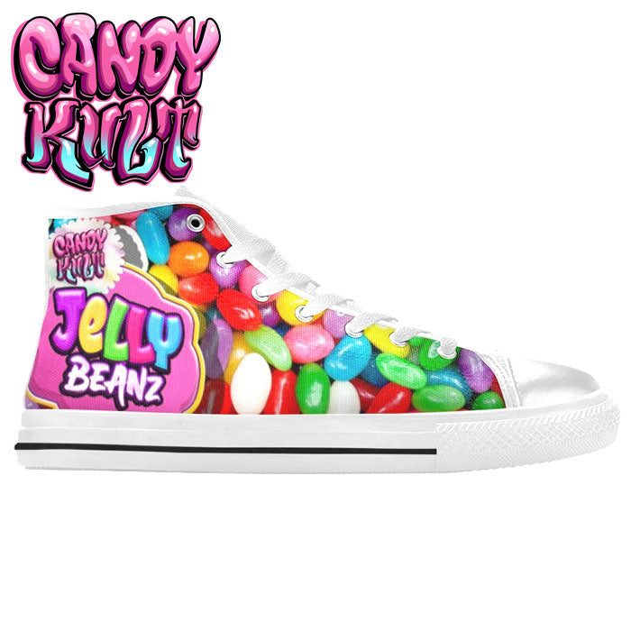 Jelly Beanz White Women's High Top Canvas Shoes - Candy Kult - Candy Cult - Candy Kult Land - Wishbone - Boo Kitty - Panku - Frosti - Toxic Kitten - Hex-Heart - Cult Candy - Cake High Heels - [product_vendor}