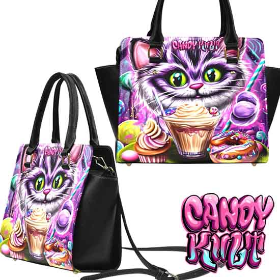 Cheshire Cat Tea Party Candy Kult Crossbody Handbag - Candy Kult - Candy Cult - Candy Kult Land - Wishbone - Boo Kitty - Panku - Frosti - Toxic Kitten - Hex-Heart - Cult Candy - Cake High Heels - [product_vendor}