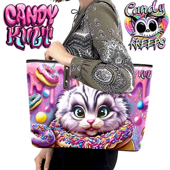 Fizz The Donut Bunny Candy Kreeps Candy Kult Large Tote Bag - Candy Kult - Candy Cult - Candy Kult Land - Wishbone - Boo Kitty - Panku - Frosti - Toxic Kitten - Hex-Heart - Cult Candy - Cake High Heels - [product_vendor}