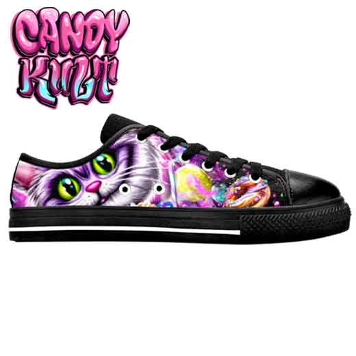 Cheshire Cat Tea Party Men's Low Canvas Shoes - Candy Kult - Candy Cult - Candy Kult Land - Wishbone - Boo Kitty - Panku - Frosti - Toxic Kitten - Hex-Heart - Cult Candy - Cake High Heels - [product_vendor}